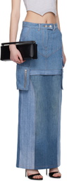 SRVC Blue Uma Denim Midi Skirt