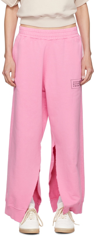 Photo: MM6 Maison Margiela Pink Vented Sweatpants