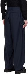 kolor Navy Pleated Trousers