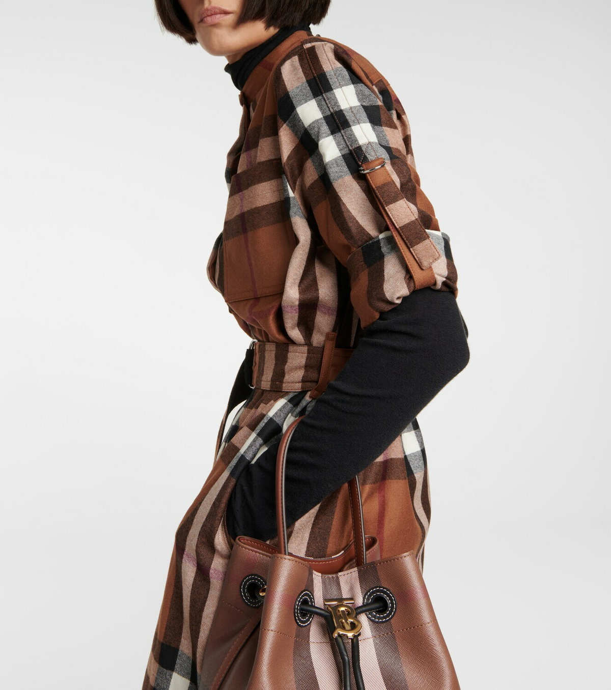 Burberry - Checked wool shirt dress
