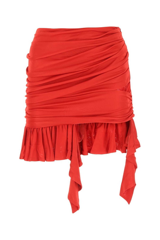 Photo: ANDREĀDAMO Red Viscose Mini Skirt