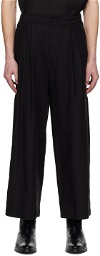 Vein Black Pleated Trousers