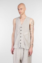 Ziggy Chen Vest In Beige Linen