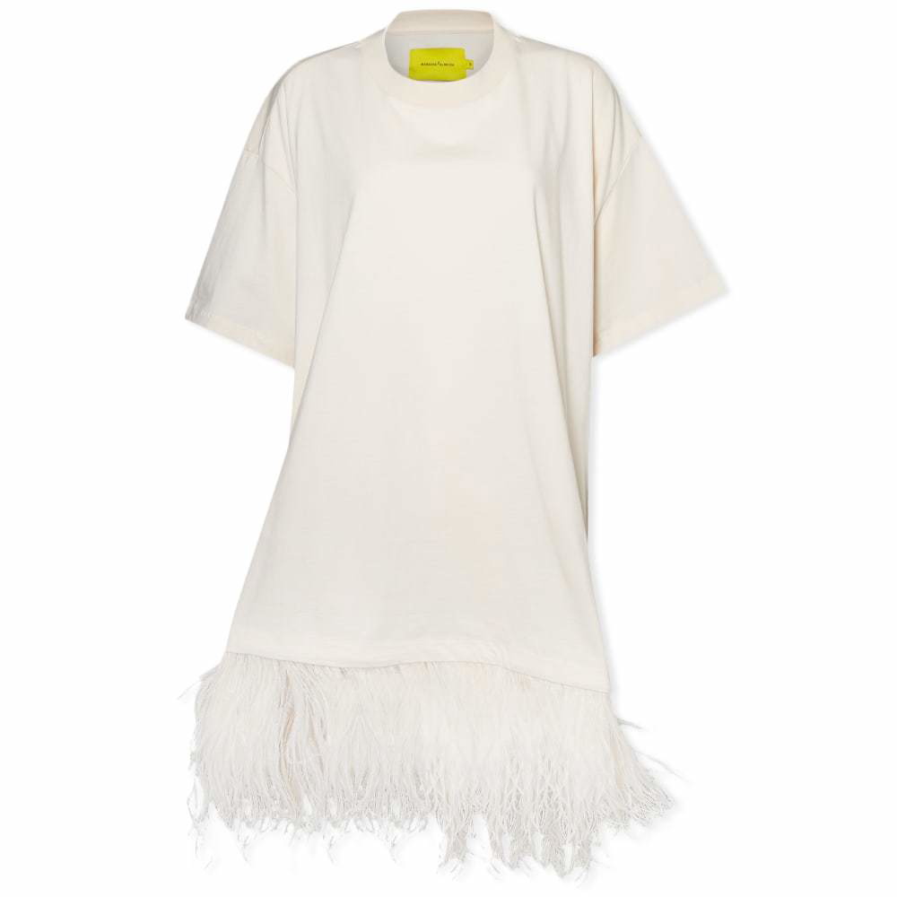 MARQUES' ALMEIDA Oversized feather-trimmed cotton cardigan