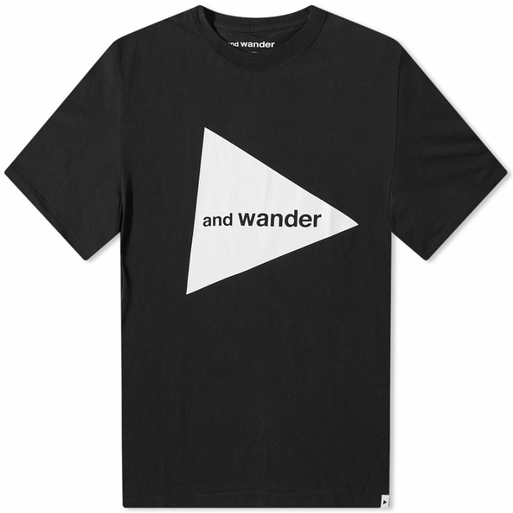Photo: And Wander Men's Big Logo T-Shirt in Black
