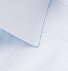 Brioni - Light-Blue Cutaway-Collar Gingham Cotton Shirt - Men - Light blue