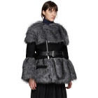 Sacai Grey and Black Faux-Fur Jacket