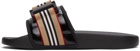Burberry Black Icon Stripe Slides