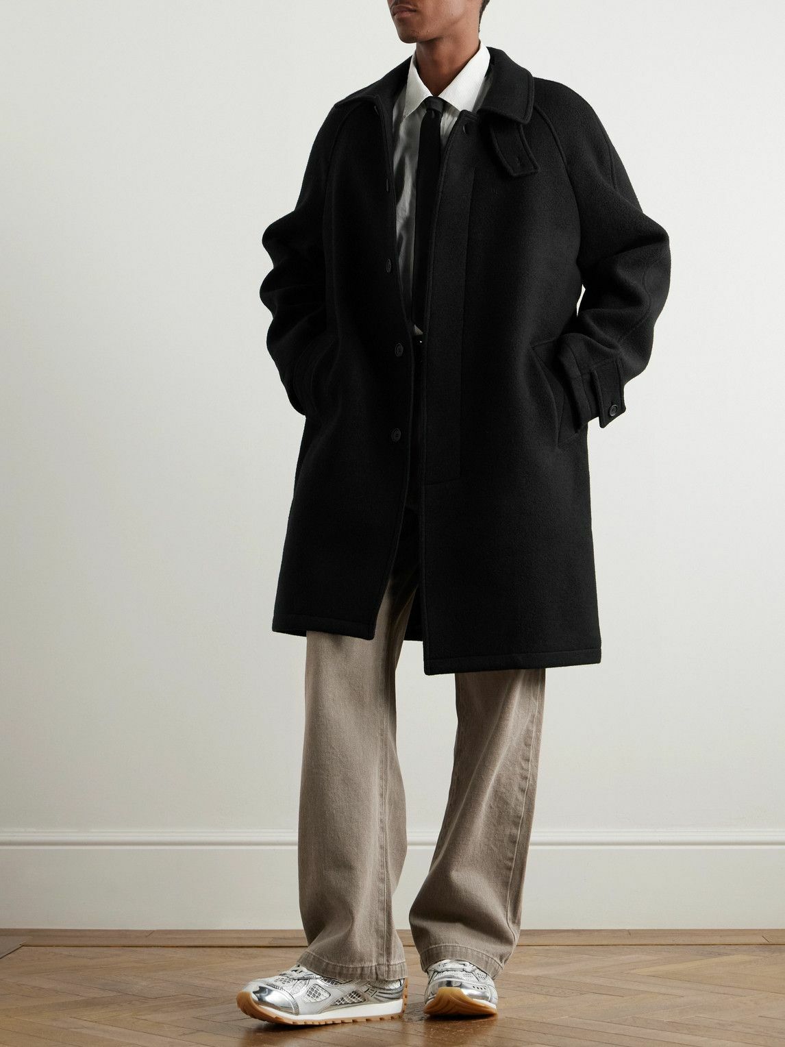 mfpen - Accession Brushed Recycled-Wool Coat - Black mfpen