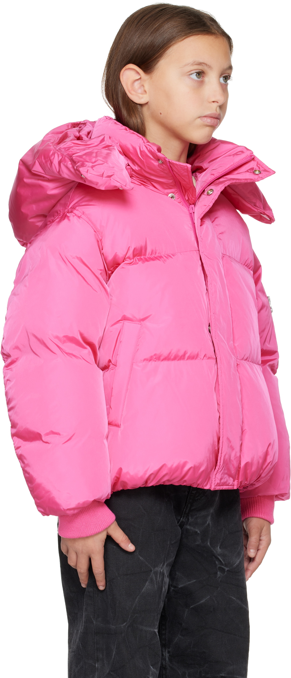 MM6 Maison Margiela kidsピンクジャケット サイズ12 MM6 Maison Margiela Kids Pink Nylon Puffer Jacket MM6 Maison