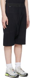 BYBORRE Black Cotton Jacquard Shorts