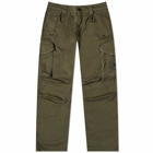 C.P. Company Men's Lens Sateen Straight Leg Cargo Pant in Ivy Green