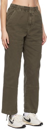Stone Island Brown 3100005 Organic Panama Cotton Old Effect Trousers
