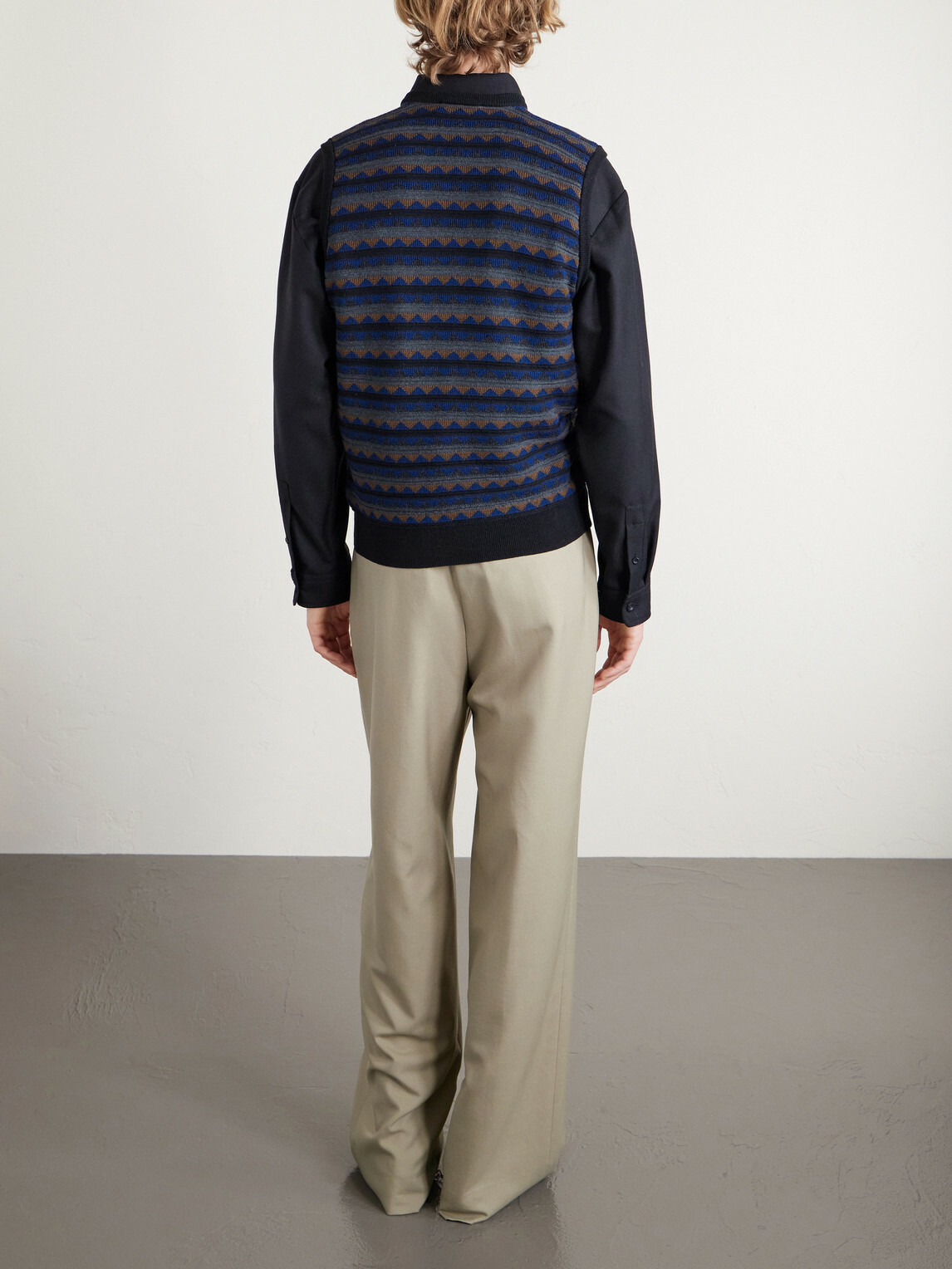 LEMAIRE - Jacquard-Knit Merino Wool-Blend Sweater Vest - Black