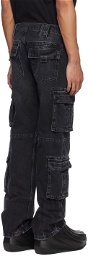 MISBHV Black Harness Cargo Pants