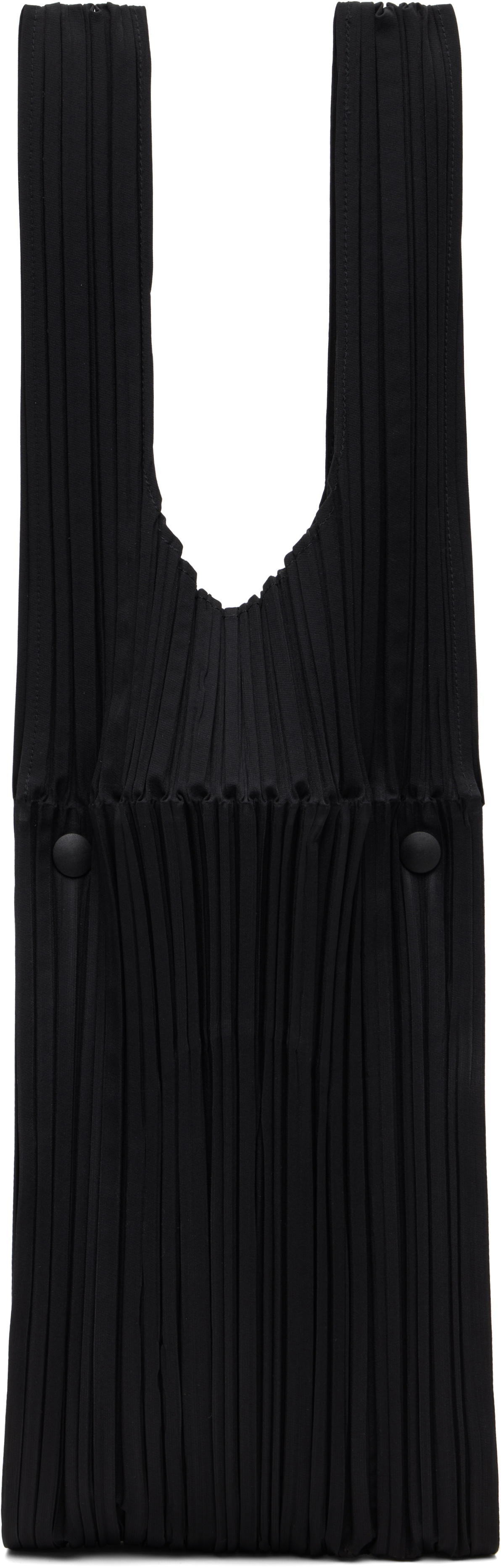 PLEATS PLEASE ISSEY MIYAKE Black Pleats Bridge Tote