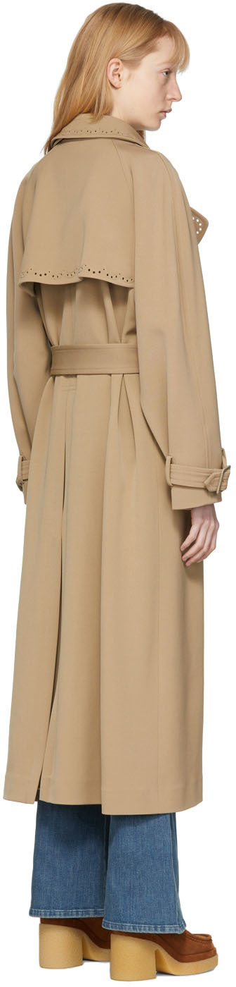 Chloé Beige Long Belted Trench Coat Chloe 2090