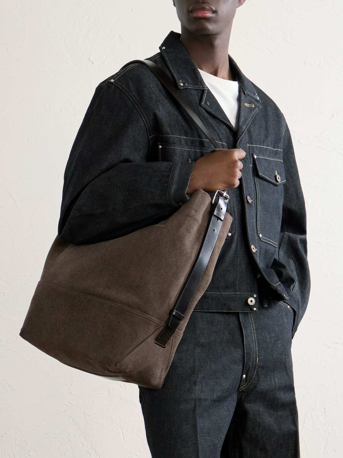 LEMAIRE - Leather-Trimmed Canvas Tote Bag