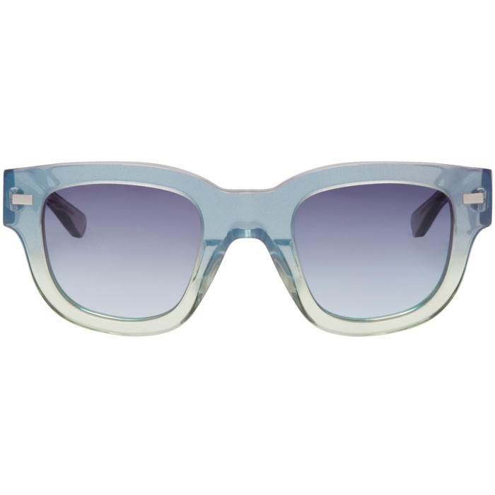 Photo: Acne Studios Green and Blue Frame Metal Sunglasses 