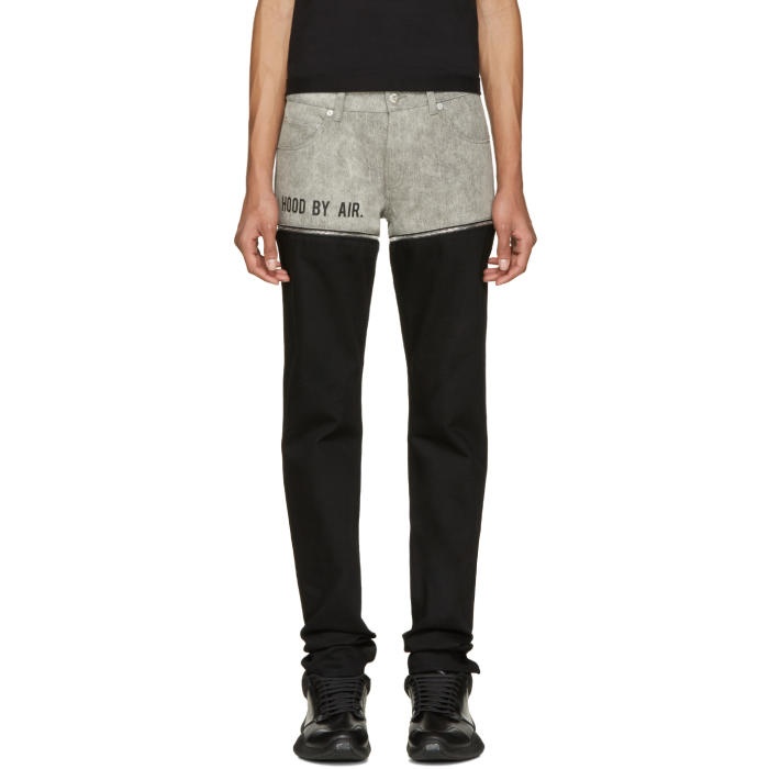 Photo: Hood by Air Black and Grey Panty Jeans