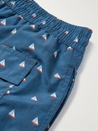 Loro Piana - Mid-Length Printed Swim Shorts - Blue