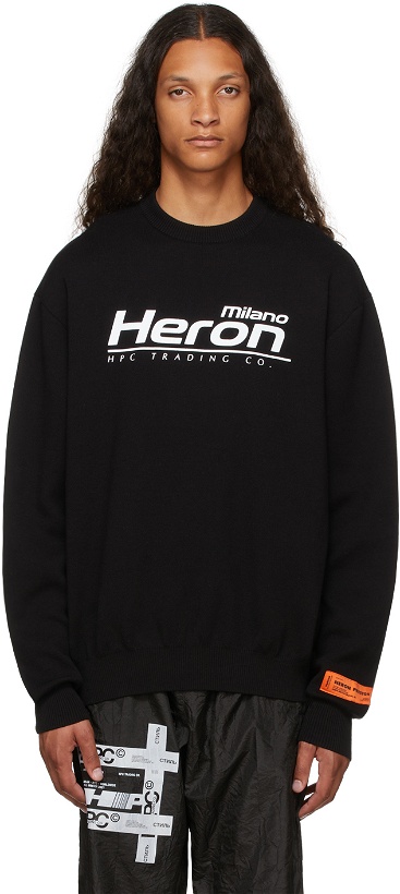 Photo: Heron Preston Black Knit 'Trading' Sweater