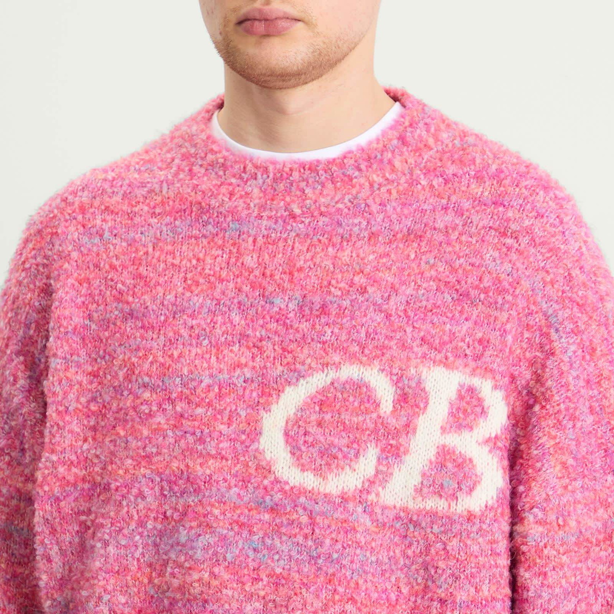 Cole Buxton Men's Boucle Logo Sweatshirt in Pink