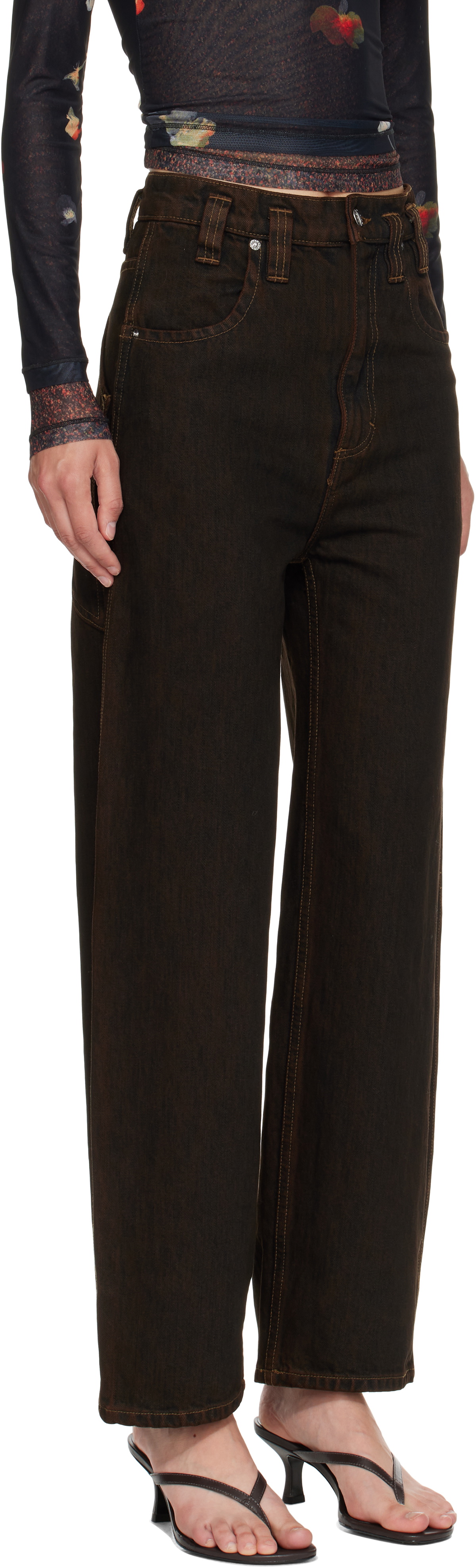 Eckhaus Latta Brown Baggy Jeans
