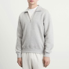 Lady White Co. Men's Cotton Wool Quarter Zip Sweatshirt in Heather Grey