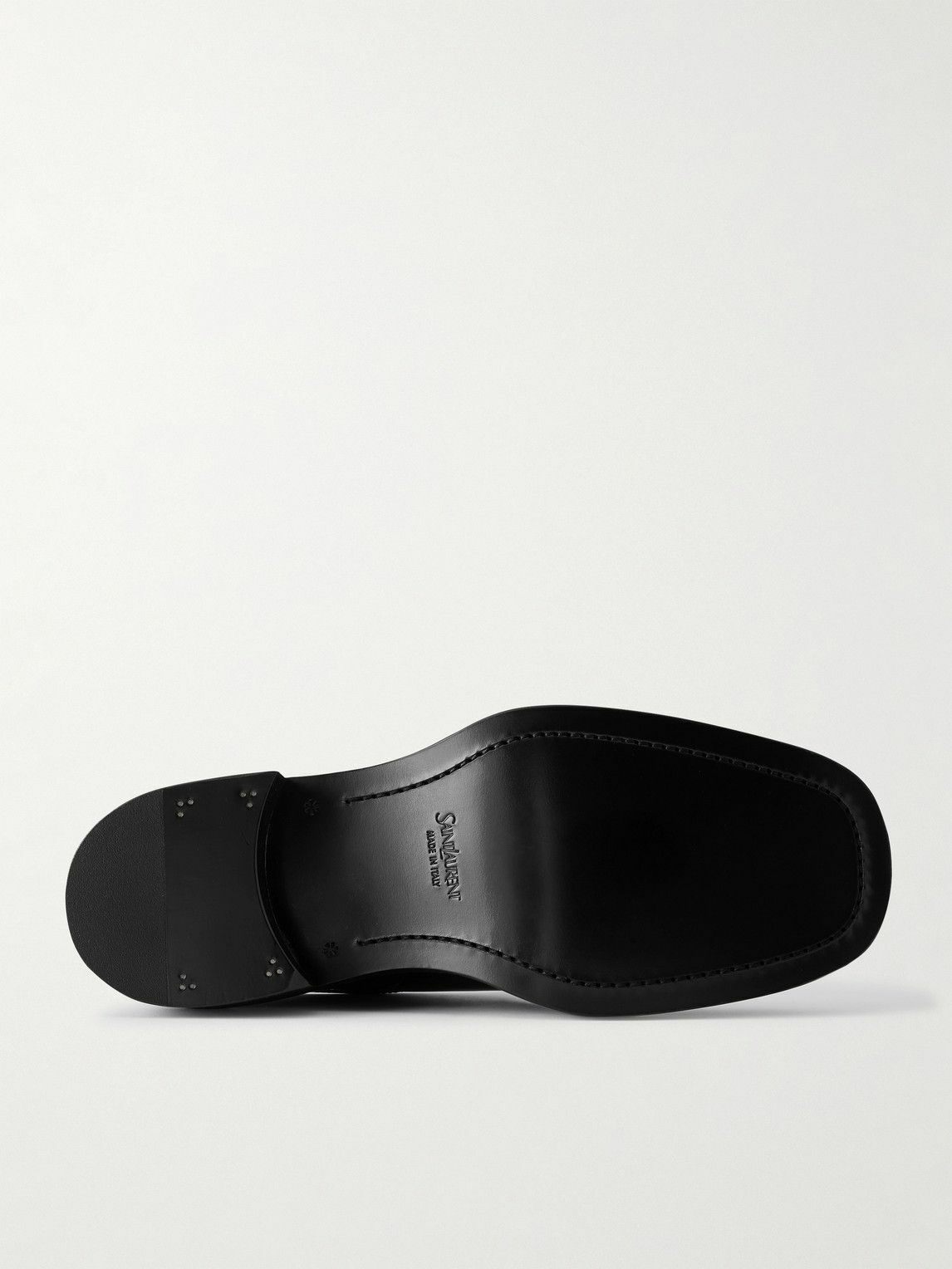 SAINT LAURENT - New Bourbon Patent-Leather Brogues - Black