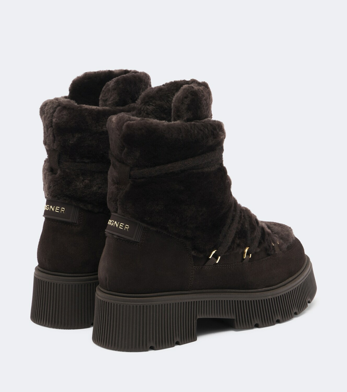 Bogner Turin shearling-lined suede lace-up boots