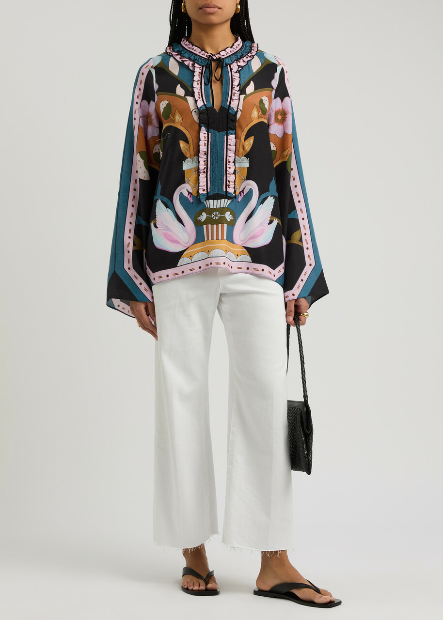Lug Von Siga Tess Floral-print Satin Blouse Multicoloured