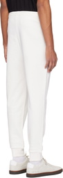 Hugo White Cuffed Logo Print Sweatpants
