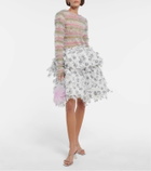 Susan Fang Stiped shirred tulle cardigan