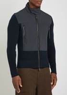 Moncler Grenoble Panelled Shell and Cotton-knit Jacket Navy
