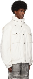GUESS USA White Cotton Ripstop Parka Jacket