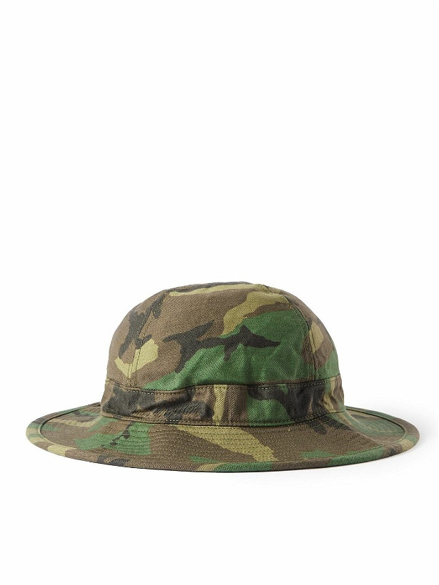 Photo: OrSlow - Camouflage-Print Cotton-Canvas Bucket Hat - Green