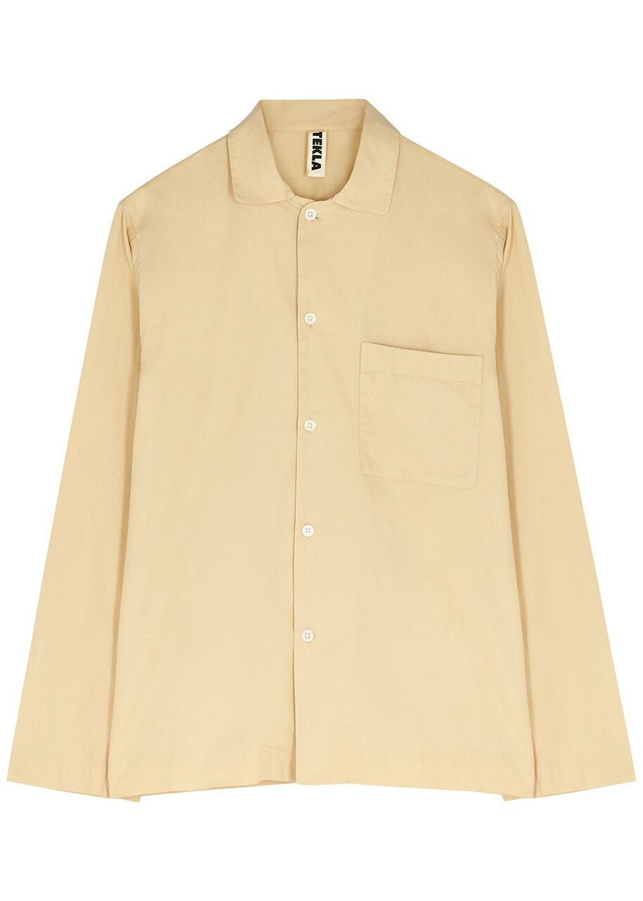 Tekla Unisex Poplin Pyjama Shirt Beige