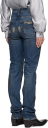 AARON ESH Blue Washed Denim Jeans