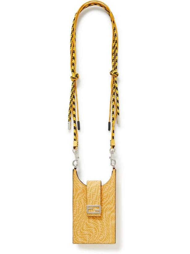 Photo: Fendi - Logo-Print Coated-Canvas Phone Pouch with Lanyard