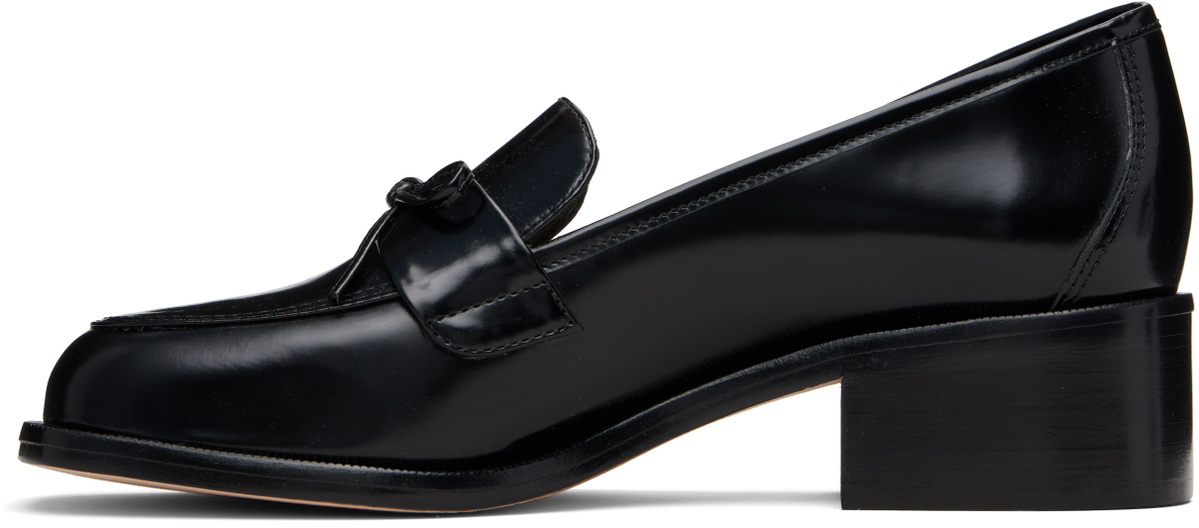 Sandy Liang Black Spazzolato Leather Loafers