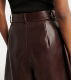 Nour Hammour Jonah pleated leather shorts