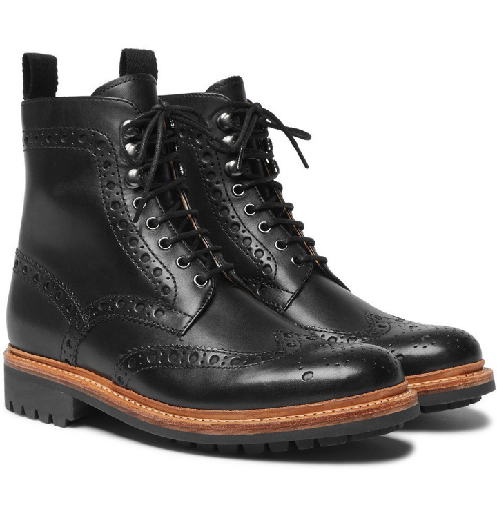 Photo: Grenson - Fred Leather Brogue Boots - Men - Black