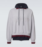 Balenciaga Logo layered cotton jersey hoodie