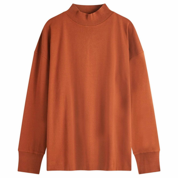 Photo: MHL by Margaret Howell Men's Thermal Mock Neck Sweatshirt in Cayenine