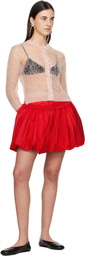 Simone Rocha Red Gathered Bubble Miniskirt