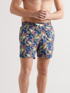 Hartford - Mid-Length Floral-Print Recycled Swim Shorts - Blue