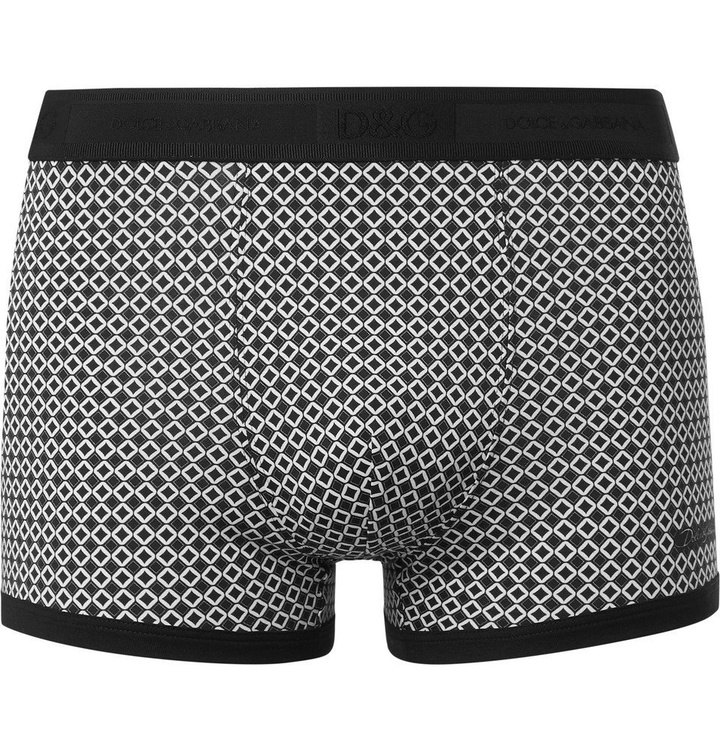 Photo: Dolce & Gabbana - Printed Stretch-Cotton Boxer Briefs - Black