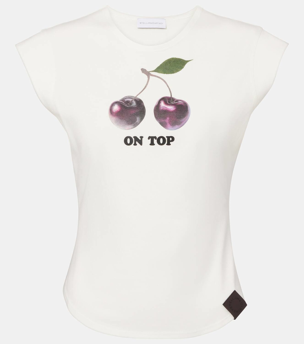 Tシャツ・カットソー STELLA MCCARTNEY VISCOSE T-SHIRT WITH ASYMMETRICAL HEMLINE Stella McCartney T-shirt With Asymmetrical Hemline Stella