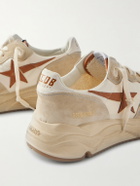 Golden Goose - Running Sole Leather-Trimmed Suede and Shell Sneakers - Neutrals